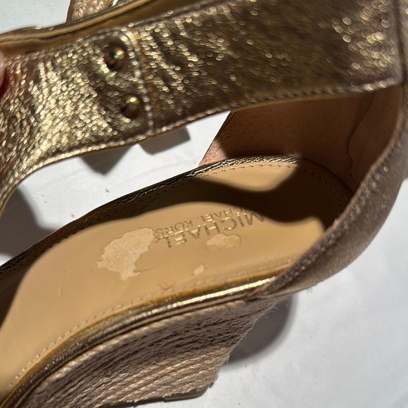 Michael Kors Gold High Heel Sandals with T-Strap - Picture 12 of 13